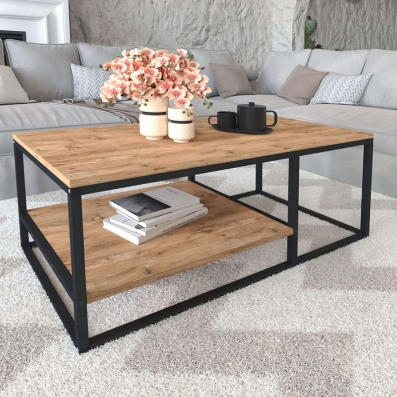 MESA DE CENTRO INDUSTRIAL LUCÍA DUNA/NEGRO RYR MUEBLES - 2