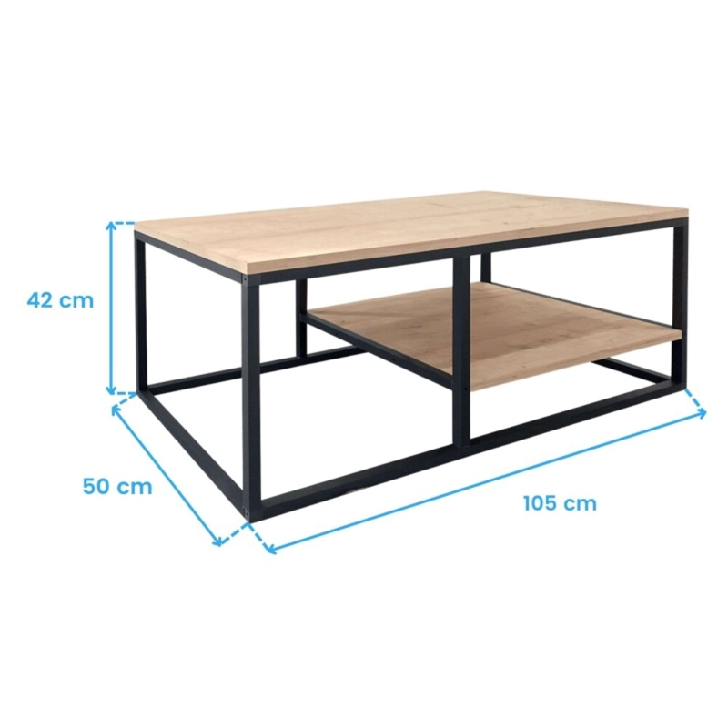 MESA DE CENTRO INDUSTRIAL LUCÍA DUNA/NEGRO RYR MUEBLES - 3