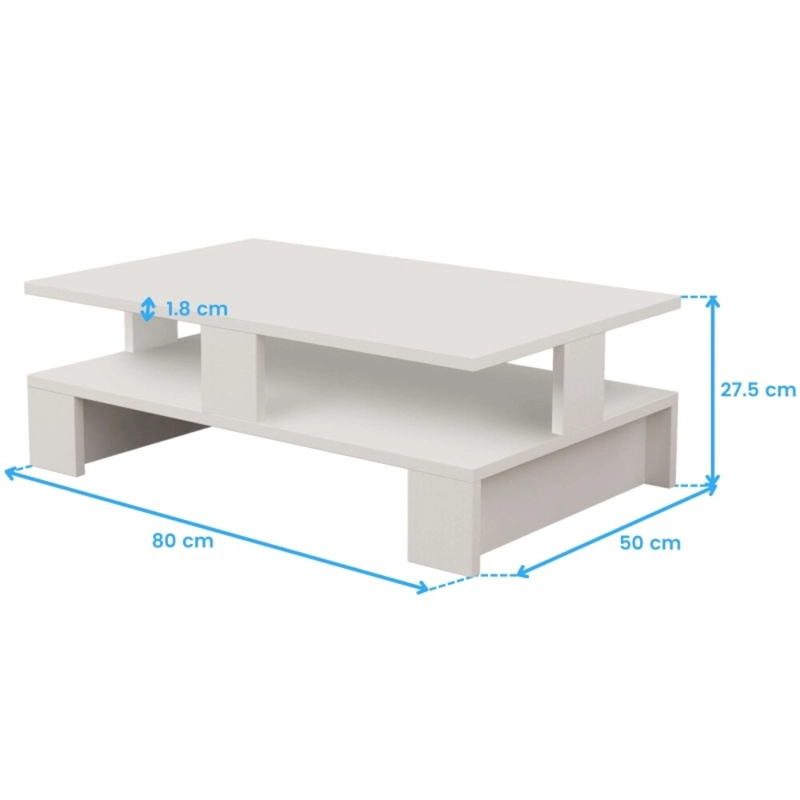MESA DE CENTRO MODERNA MINIMALISTA IVONNY BLANCO RYR MUEBLES - 3