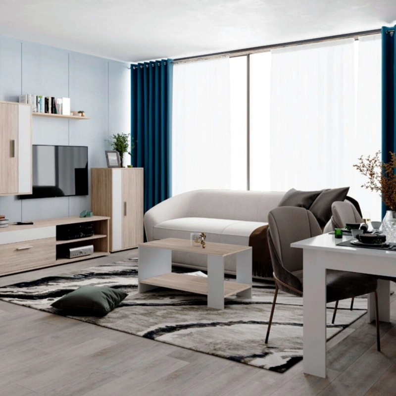 MESA DE CENTRO MODERNA MINIMALISTA CLARA DUNA/BLANCO RYR MUEBLES - 3