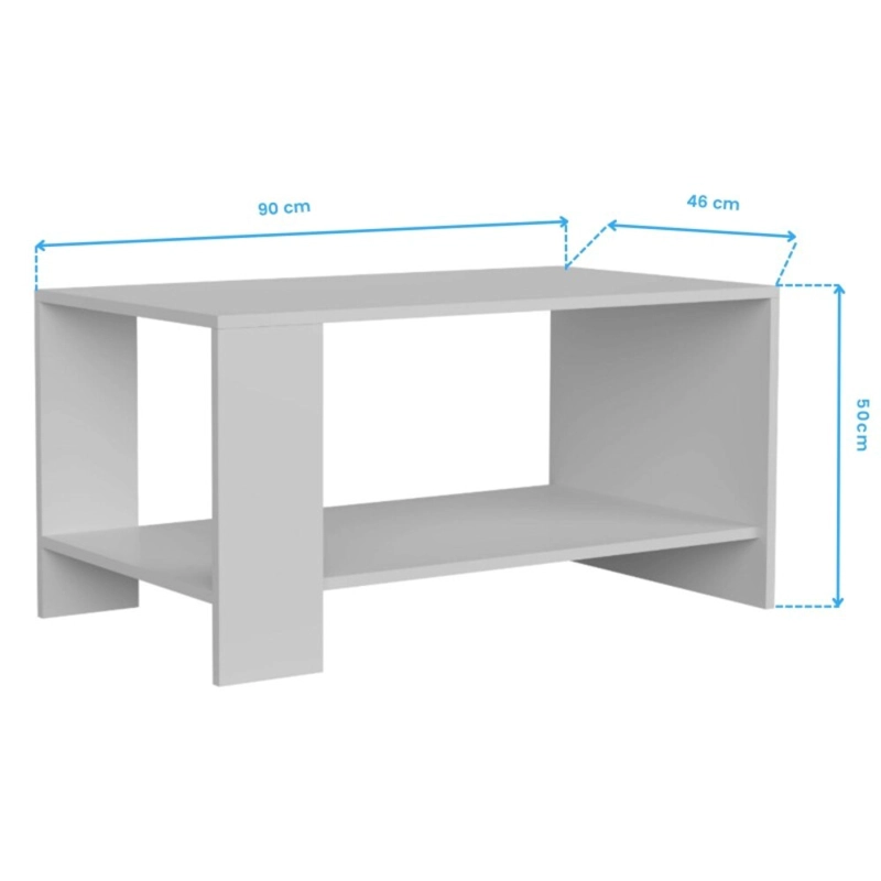 MESA DE CENTRO MODERNA MINIMALISTA CLARA BLANCO RYR MUEBLES - 3