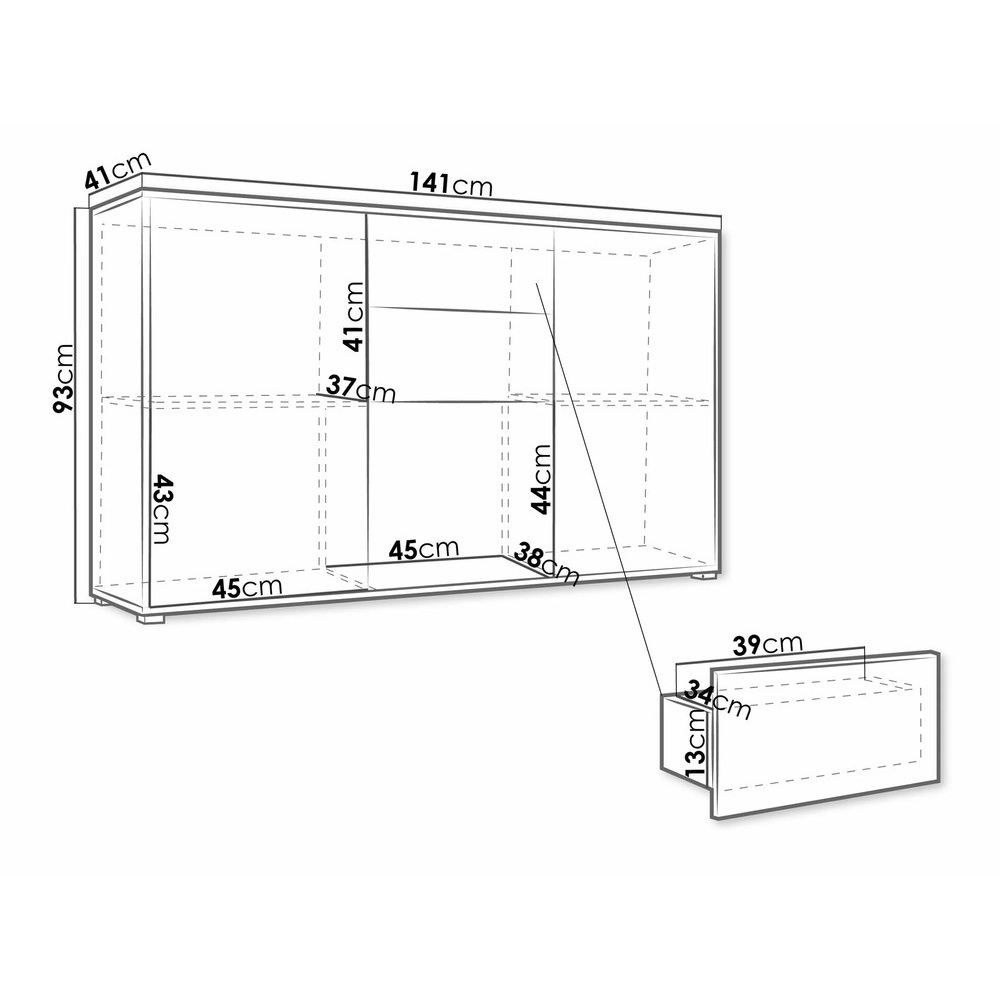 CÓMODA MODERNA SHIROUSAGI BLANCO RYR MUEBLES - 3