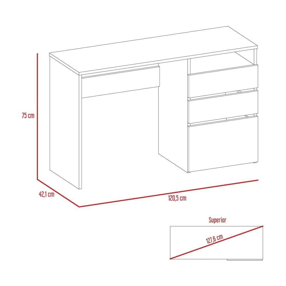 ESCRITORIO MODERNO 3 CAJONES TONY DUNA RYR MUEBLES - 4