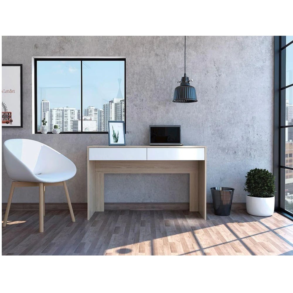 ESCRITORIO MODERNO 2 CAJONES SOFY DUNA/BLANCO RYR MUEBLES - 1