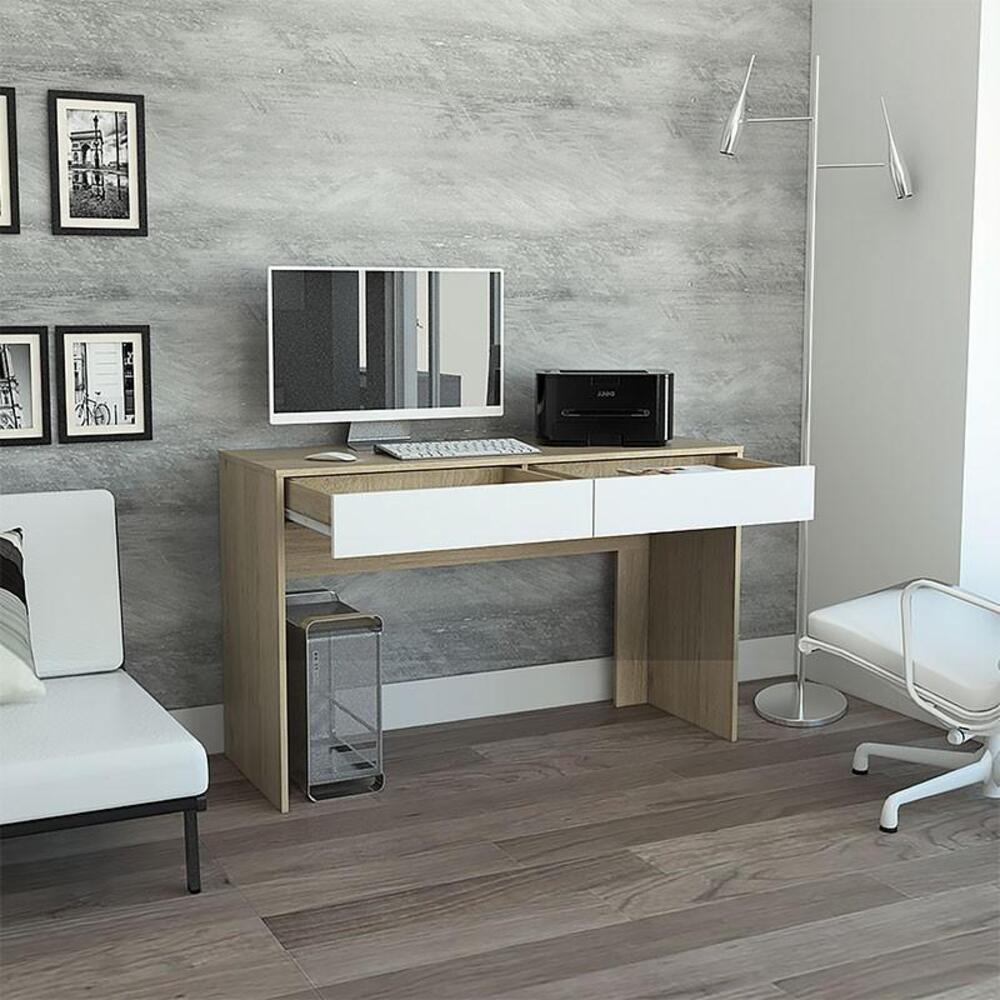 ESCRITORIO MODERNO 2 CAJONES SOFY DUNA/BLANCO RYR MUEBLES - 2