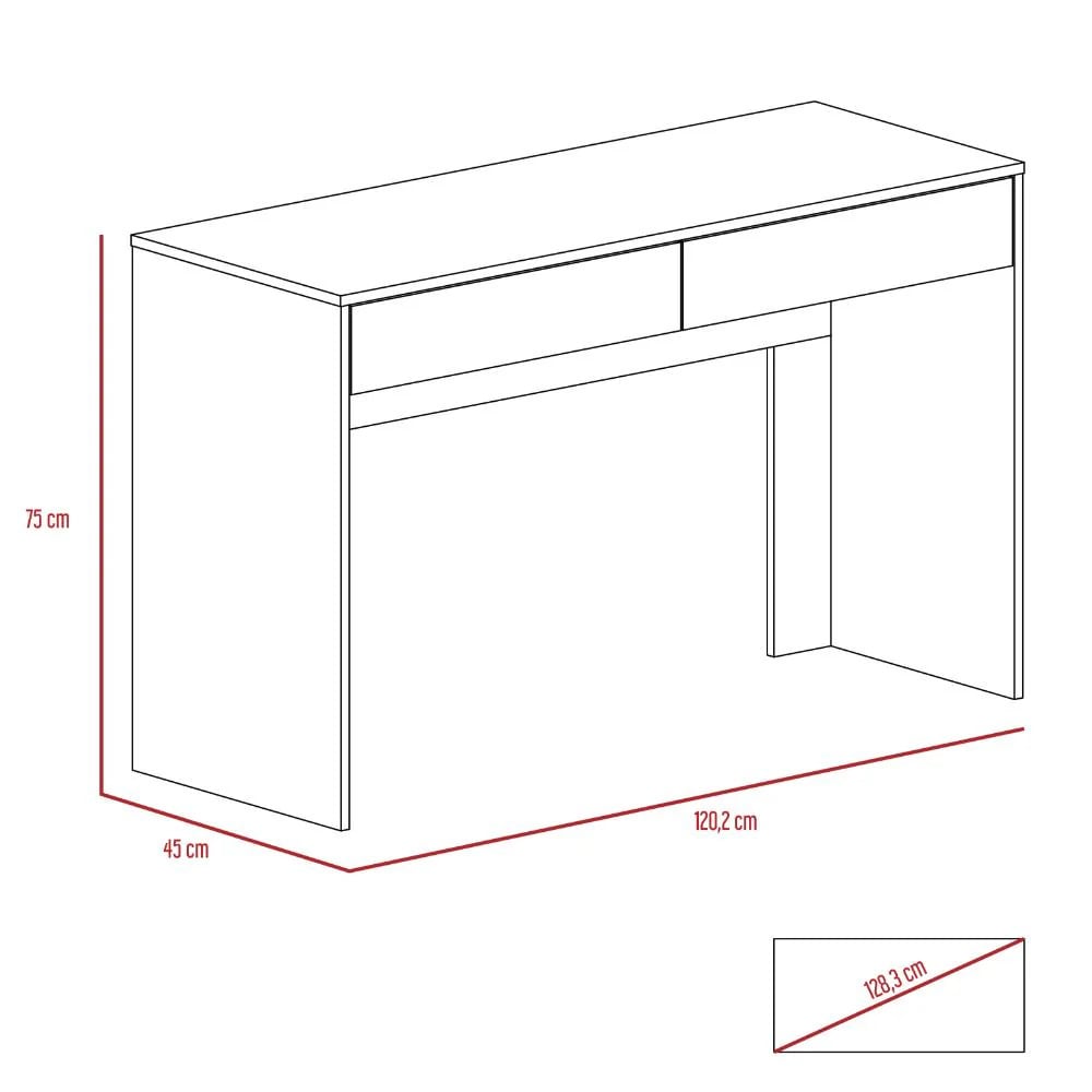 ESCRITORIO MODERNO 2 CAJONES SOFY DUNA/BLANCO RYR MUEBLES - 4