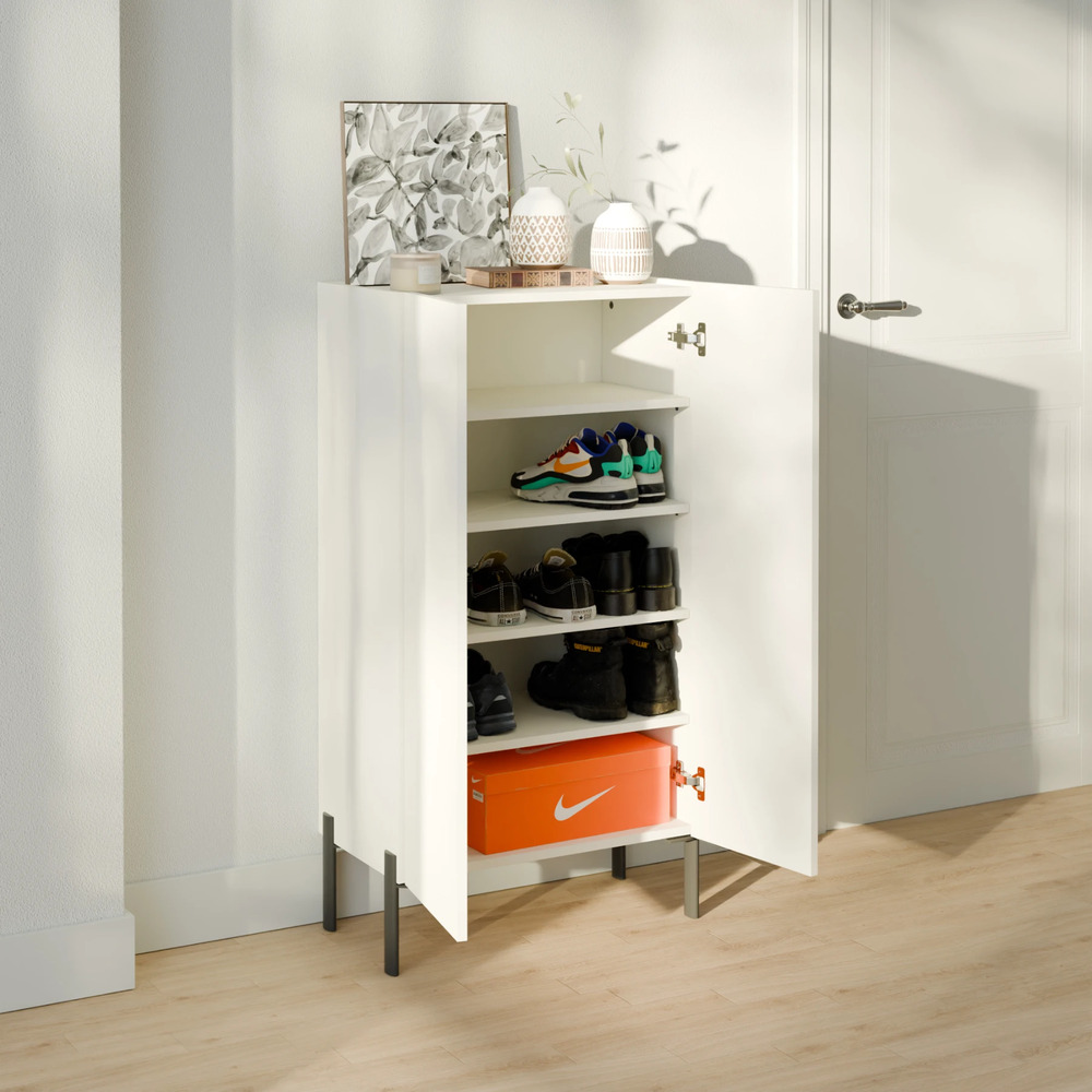 ZAPATERA MODERNA TAYSON 2 PUERTAS BLANCO RYR MUEBLES - 1