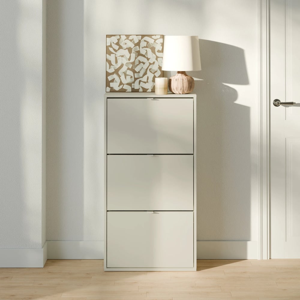 ZAPATERA CON CORTE PARA ZÓCALO LUCÍA 3 PUERTAS GRIS RYR MUEBLES - 2