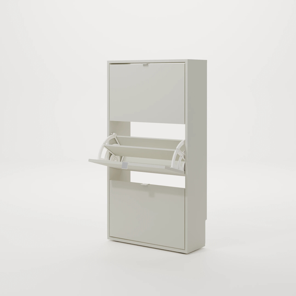 ZAPATERA CON CORTE PARA ZÓCALO LUCÍA 3 PUERTAS GRIS RYR MUEBLES - 4