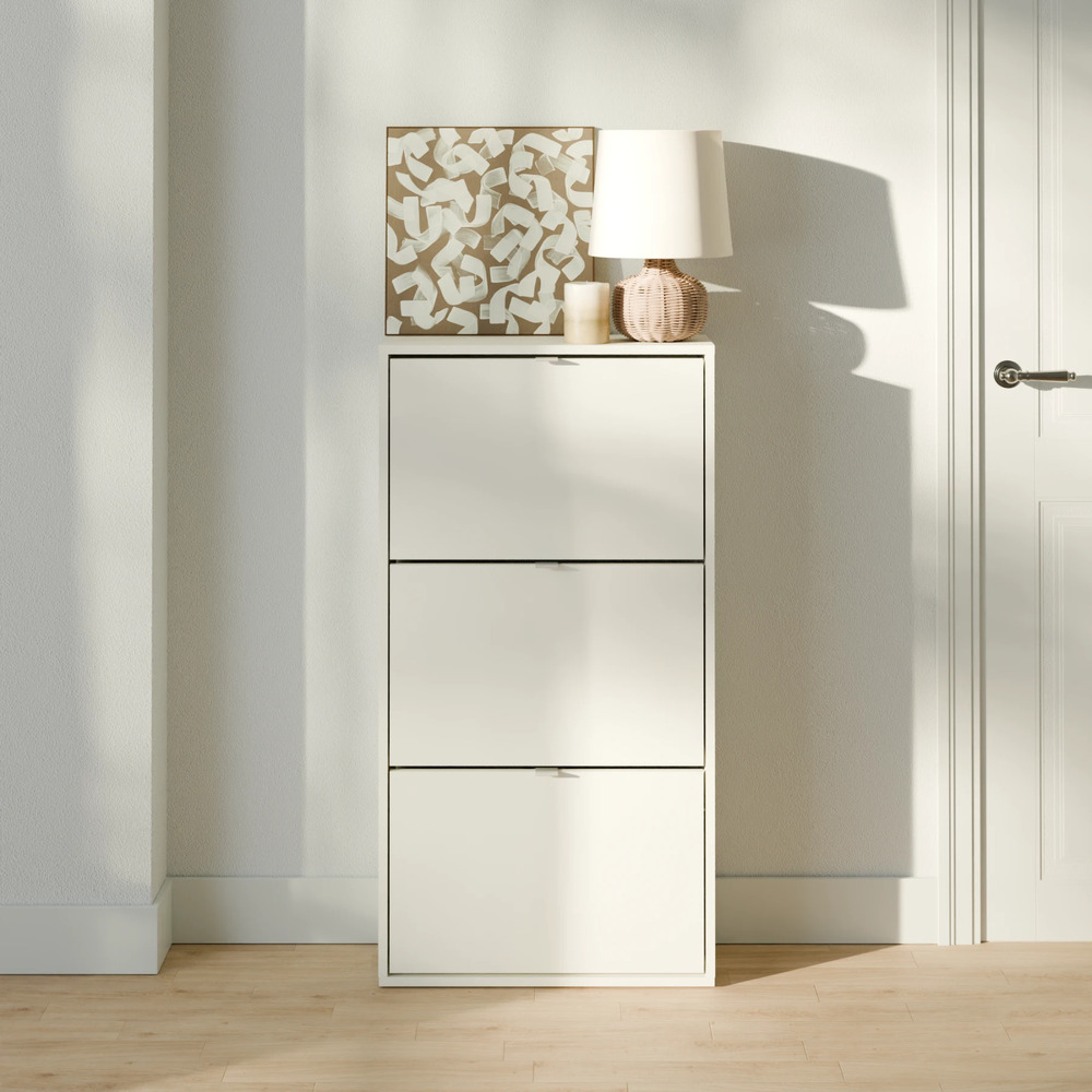 ZAPATERA CON CORTE PARA ZÓCALO LUCÍA 3 PUERTAS BLANCO RYR MUEBLES - 2