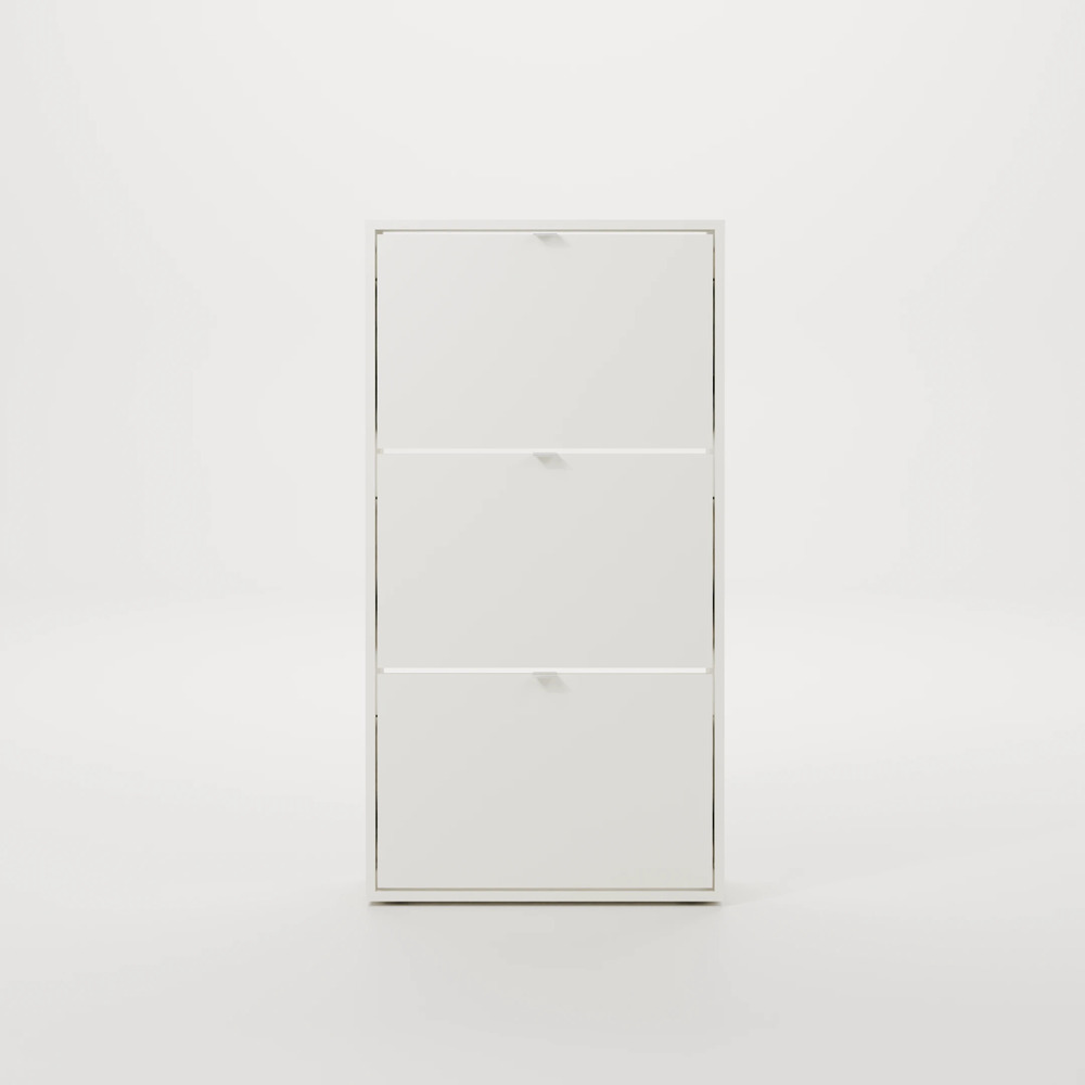ZAPATERA CON CORTE PARA ZÓCALO LUCÍA 3 PUERTAS BLANCO RYR MUEBLES - 3
