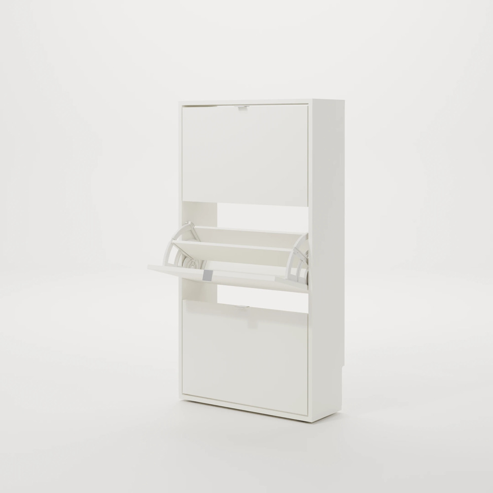 ZAPATERA CON CORTE PARA ZÓCALO LUCÍA 3 PUERTAS BLANCO RYR MUEBLES - 4