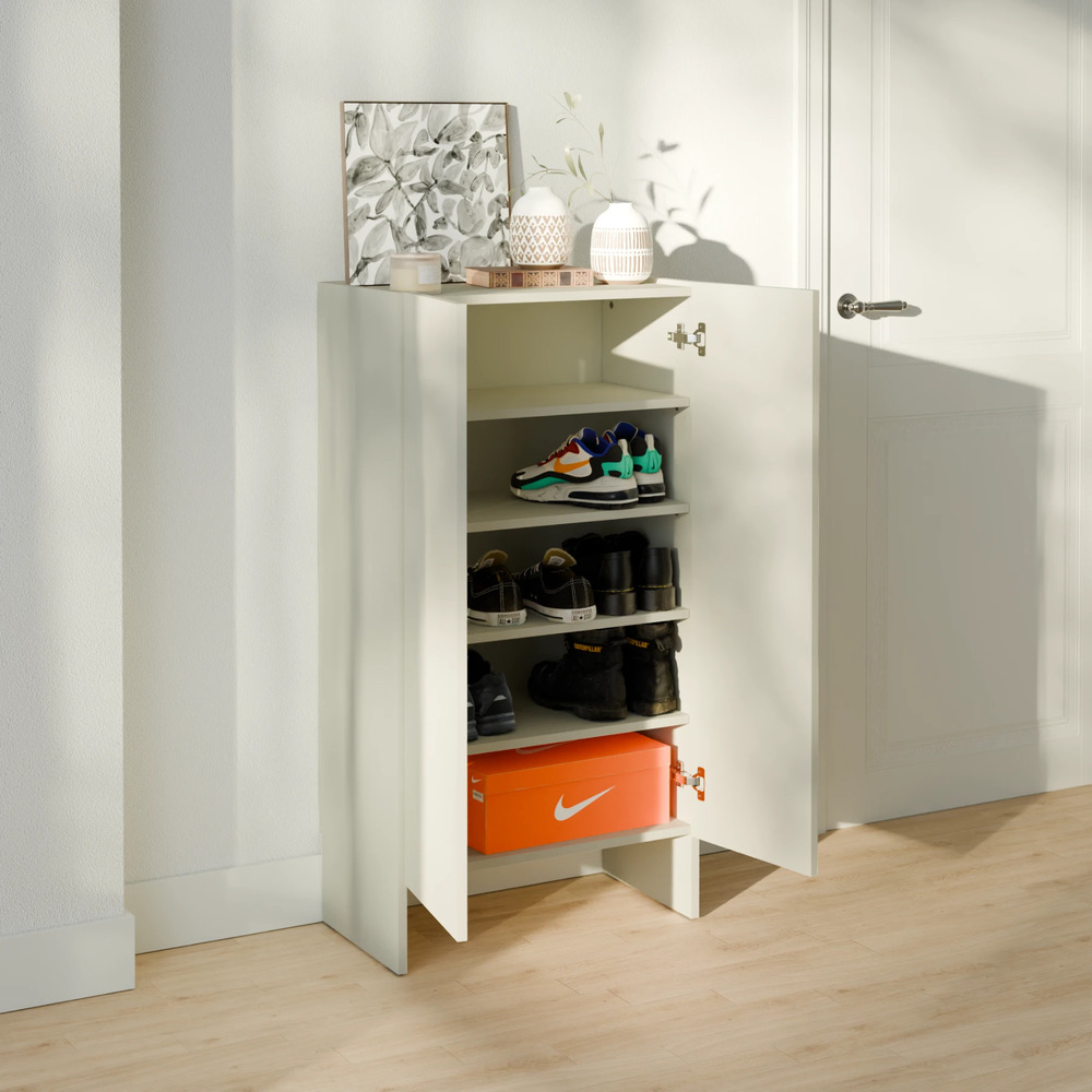ZAPATERA CON CORTE PARA ZÓCALO MÍA 2 PUERTAS GRIS RYR MUEBLES - 1