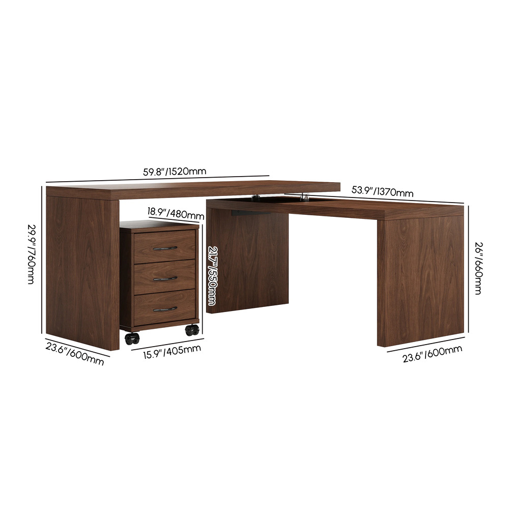 ESCRITORIO MODERNO YAMADAMARU NOGAL RYR MUEBLES - 3