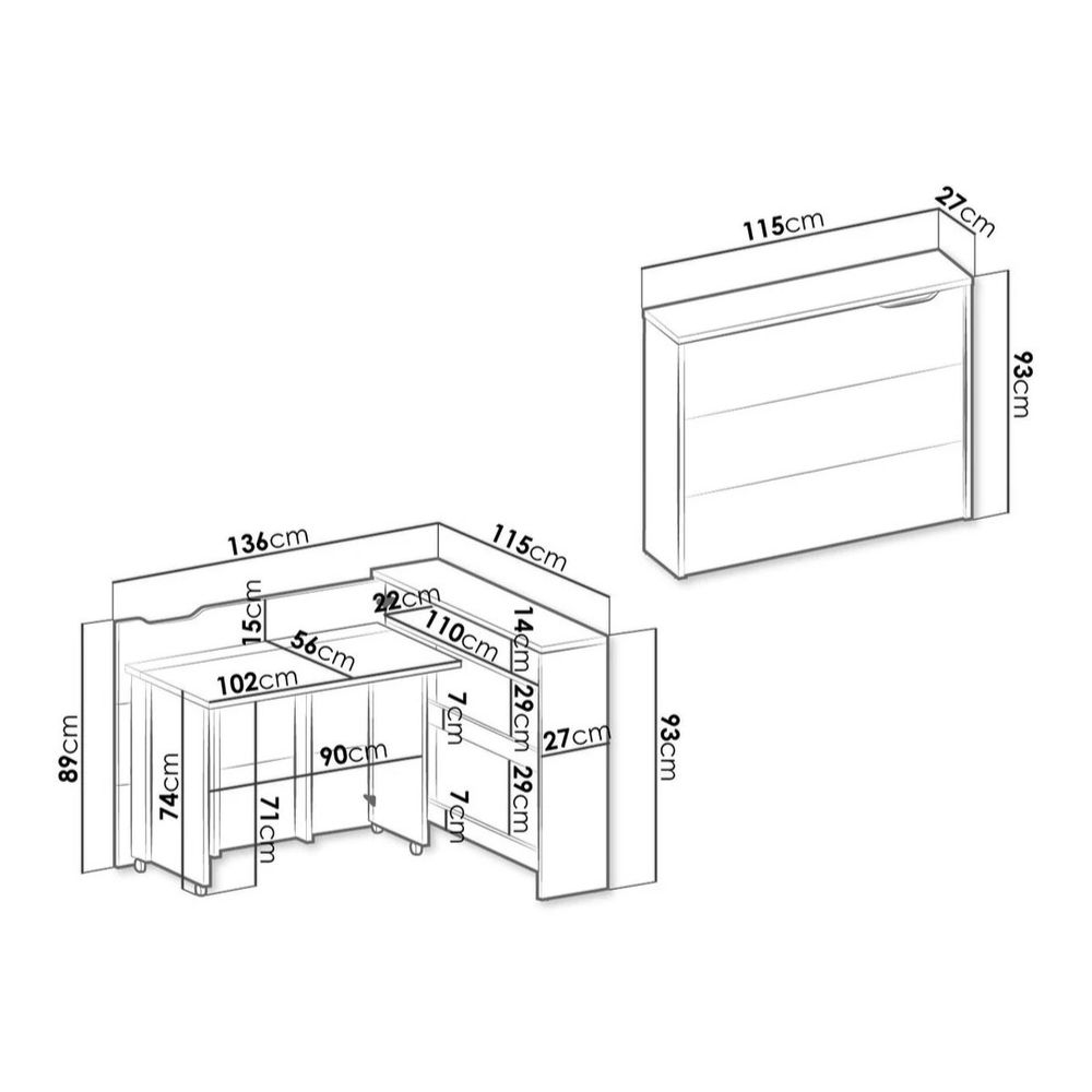 ESCRITORIO PLEGABLE TENGUEN 115 CM CAPRI RYR MUEBLES - 3