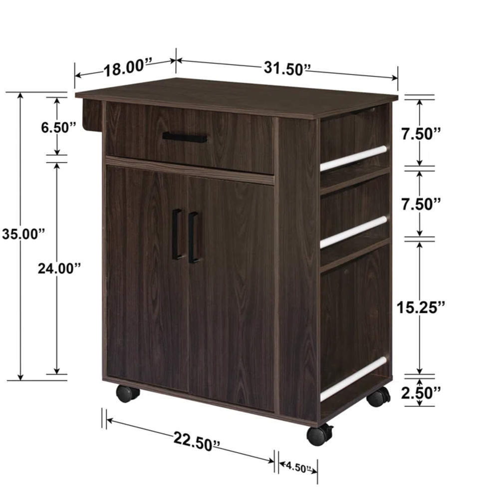 CARRITO DE COCINA BOGI NEGRO RYR MUEBLES - 3