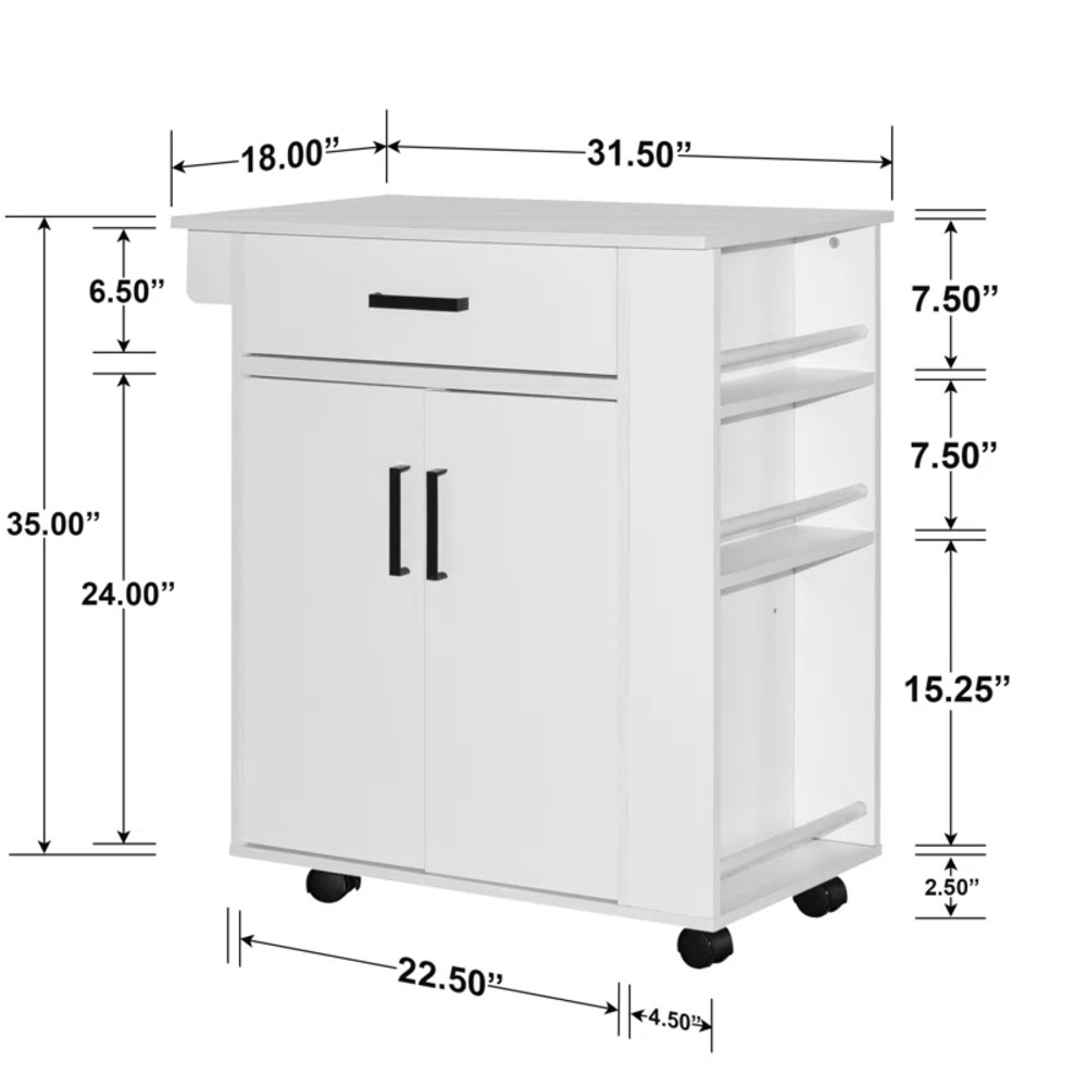 CARRITO DE COCINA BOGI BLANCO RYR MUEBLES - 3