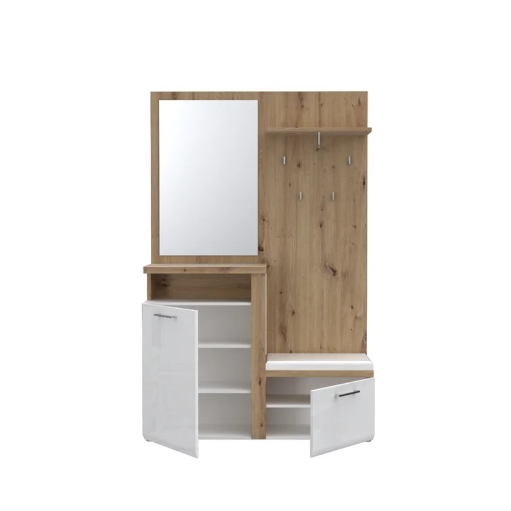 APARADOR RECIBIDOR HAZUKI MARRÓN Y BLANCO RYR MUEBLES - 2