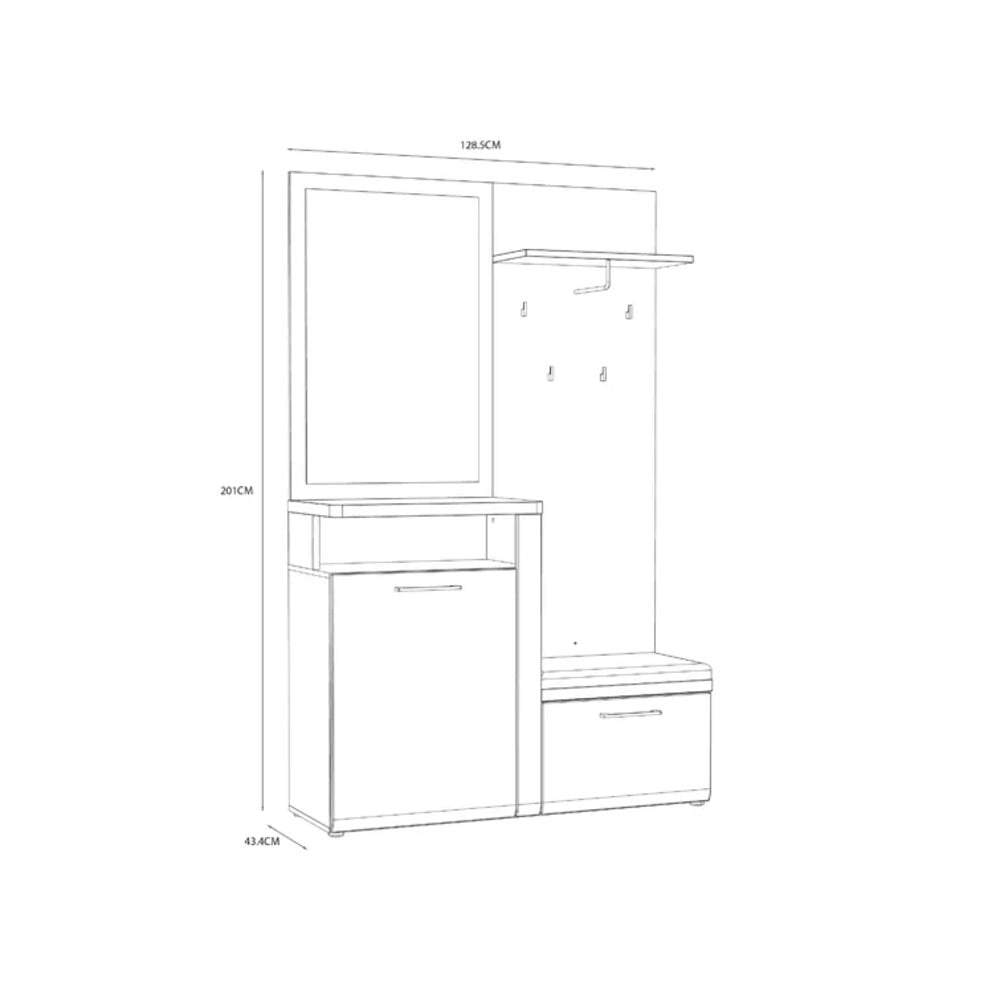APARADOR RECIBIDOR HAZUKI MARRÓN Y BLANCO RYR MUEBLES - 3