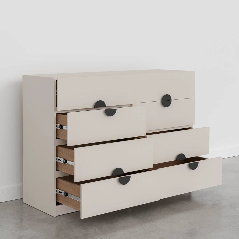CÓMODA MODERNA ARIAN 8 CAJONES CAPRI RYR MUEBLES - 3
