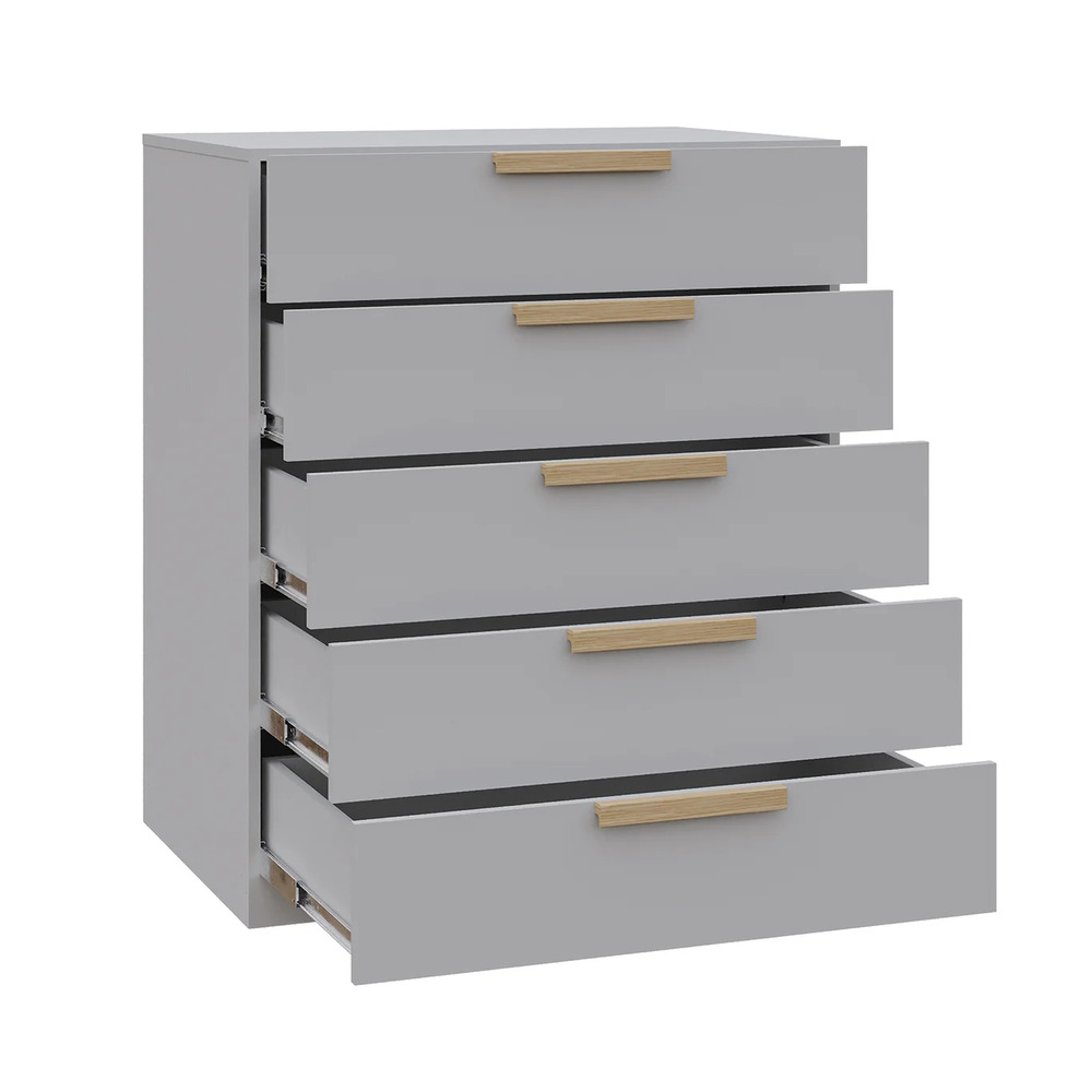 CÓMODA MODERNA LUCÍA 5 CAJONES GRIS RYR MUEBLES - 3