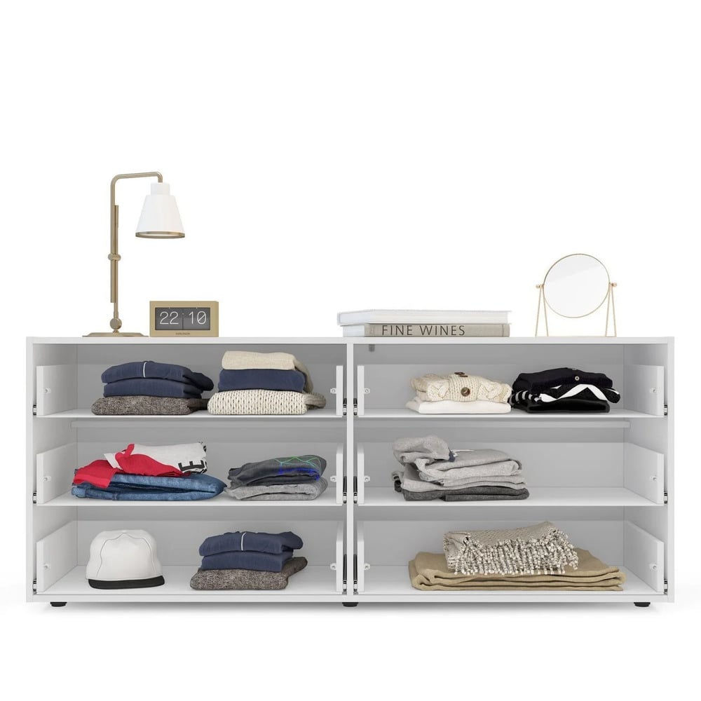 CÓMODA MODERNO SAM 8 CAJONES BLANCO RYR MUEBLES - 4