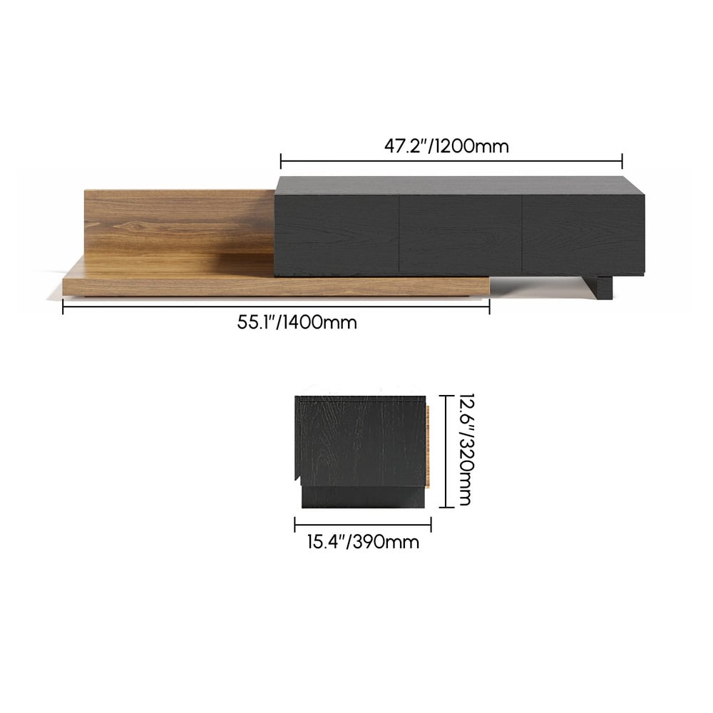 MUEBLE DE TV MODERNO 80' KIWAMI MARRÓN Y NEGRO RYR MUEBLES - 3