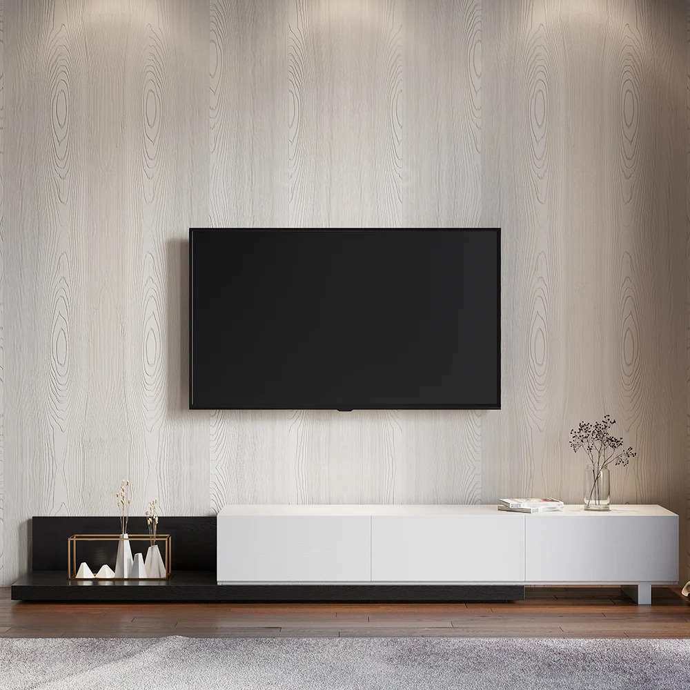 MUEBLE DE TV MODERNO 80' SHINOHA BLANCO Y NEGRO RYR MUEBLES - 1