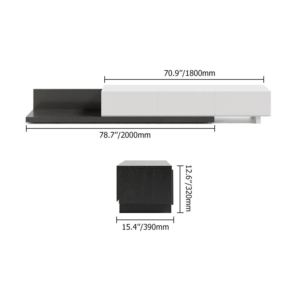 MUEBLE DE TV MODERNO 80' SHINOHA BLANCO Y NEGRO RYR MUEBLES - 3