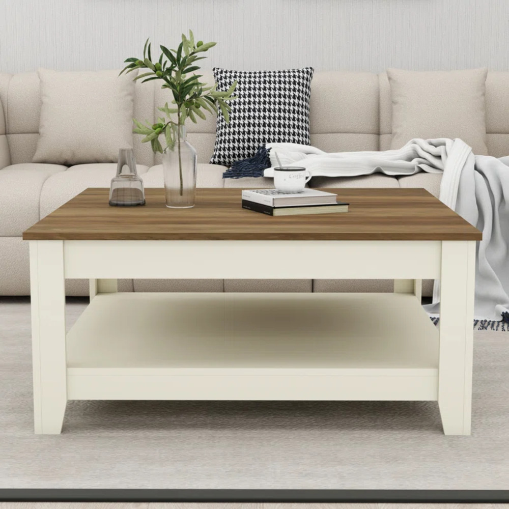 MESA DE CENTRO KAEL BLANCO Y MARRÓN RYR MUEBLES - 2
