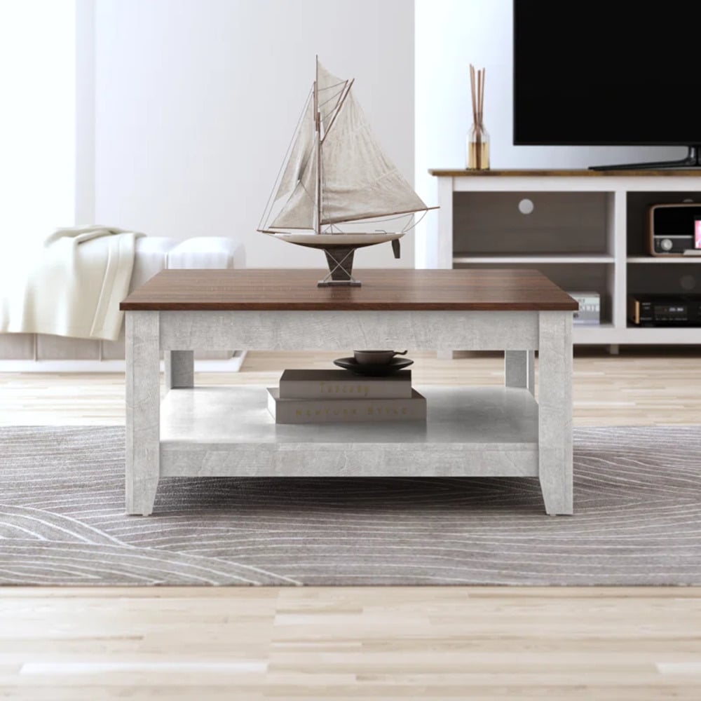 MESA DE CENTRO KAEL GRIS Y MARRÓN RYR MUEBLES - 2