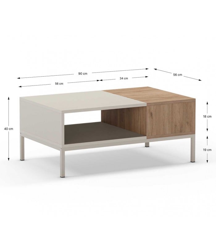 MESA DE CENTRO MODERNO CARLOS CARTAGENA Y ÁMBAR RYR MUEBLES - 2