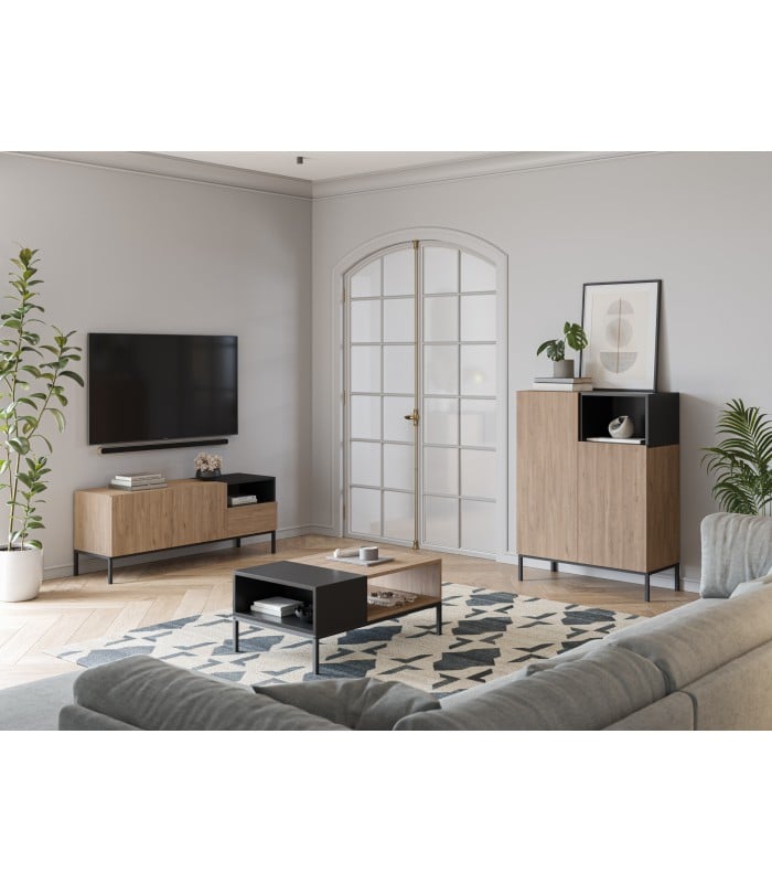 MESA DE CENTRO MODERNO CARLOS NÁCAR Y NEGRO RYR MUEBLES - 2