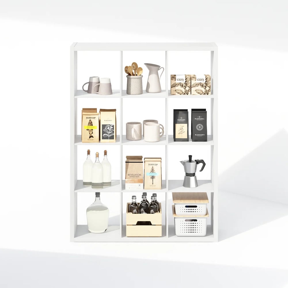 ESTANTE MODERNO 12 ESPACIOS 37 CM KENGO BLANCO RYR MUEBLES - 3
