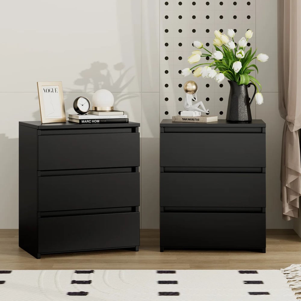 PACK 2 VELADORES MODERNO MATT NEGRO RYR MUEBLES - 1