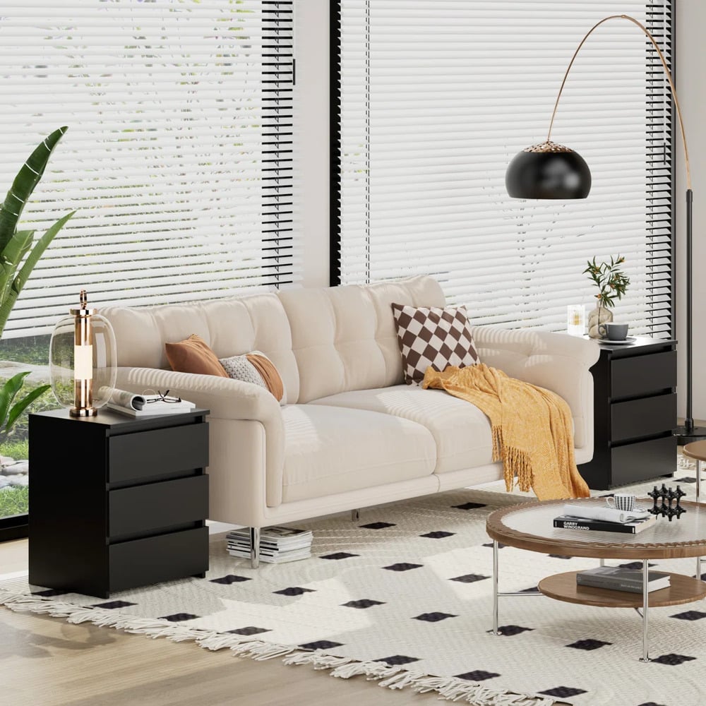 PACK 2 VELADORES MODERNO MATT NEGRO RYR MUEBLES - 4