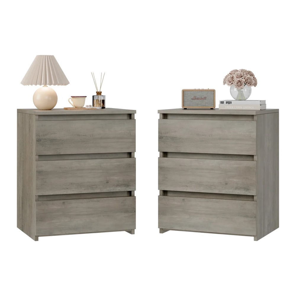 PACK 2 VELADORES MODERNO MATT CEMENTO RYR MUEBLES - 1