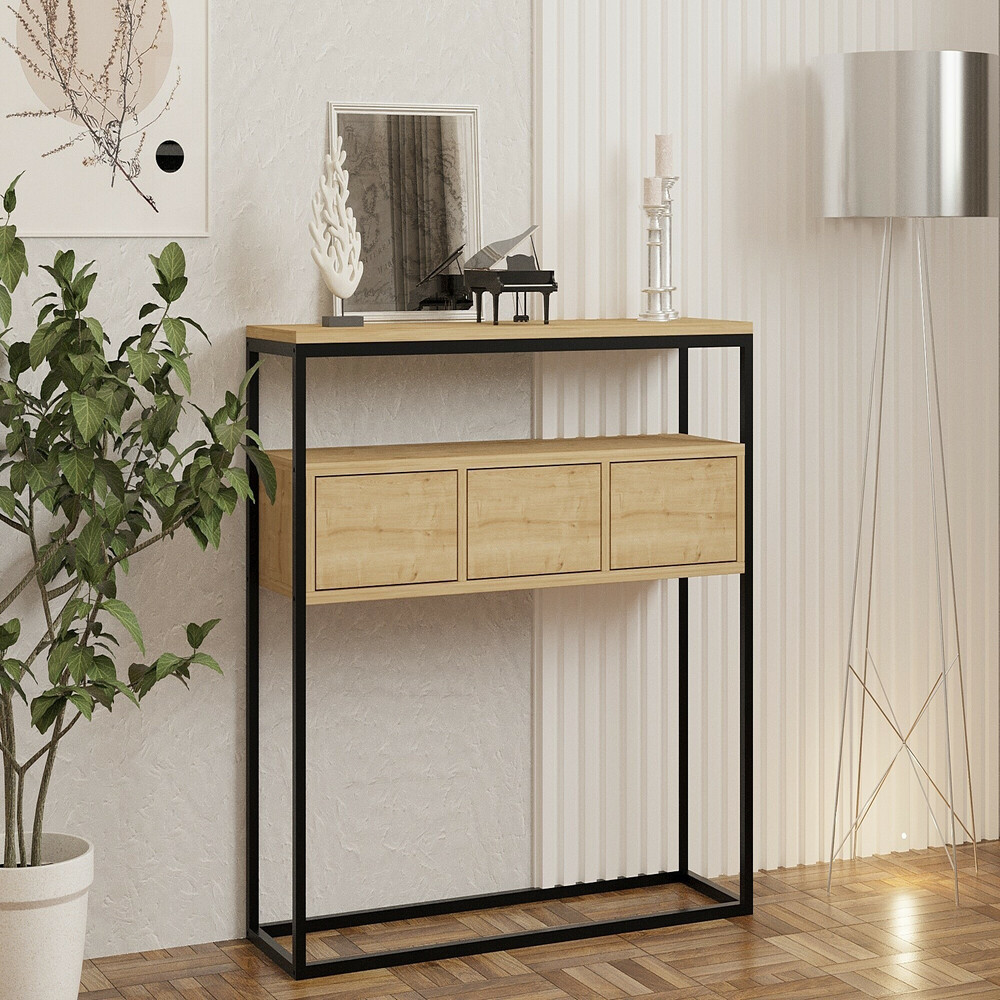 MESA CONSOLA MODERNO GLEEN CENIZA RYR MUEBLES - 2