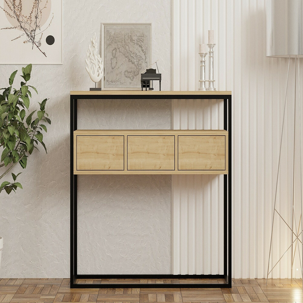 MESA CONSOLA MODERNO GLEEN CENIZA RYR MUEBLES - 4