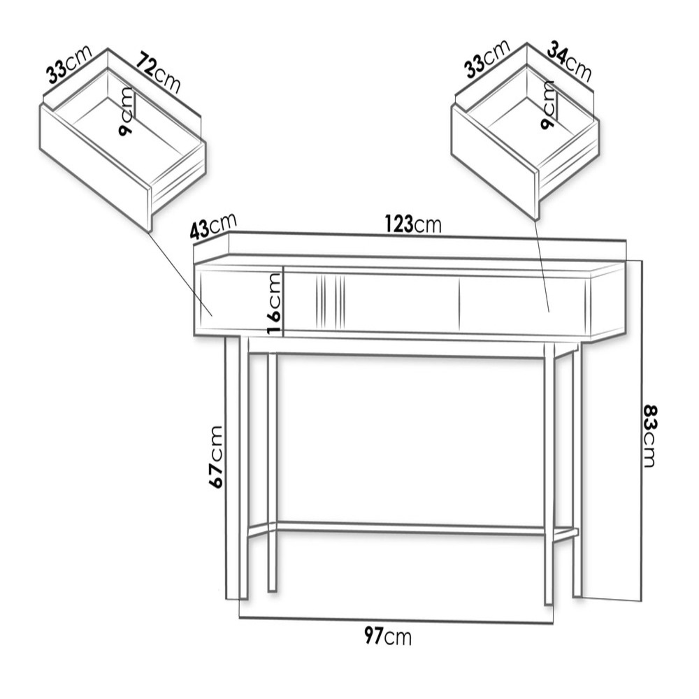MESA CONSOLA MODERNO ANGIE PANELA Y NEGRO RYR MUEBLES - 4