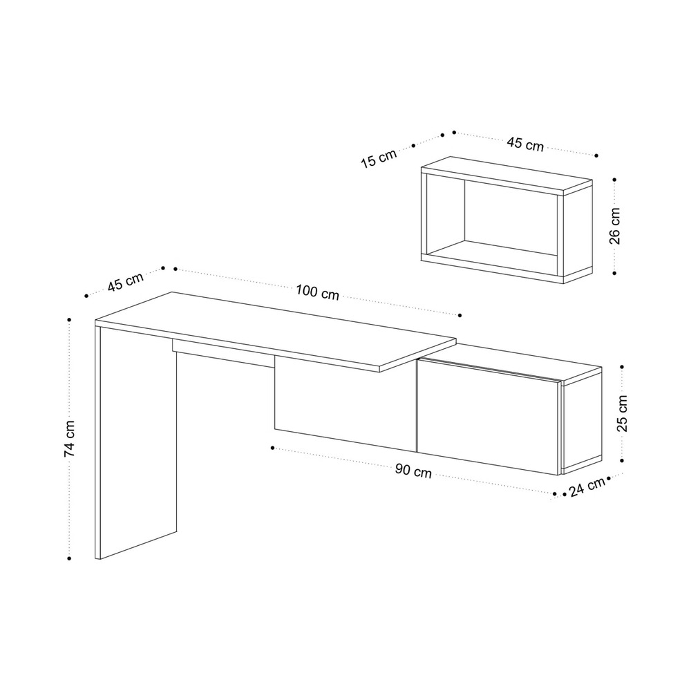 ESCRITORIO CON RECIBIDOR MODERNO ESTELA 2 PUERTAS RYR MUEBLES - 4