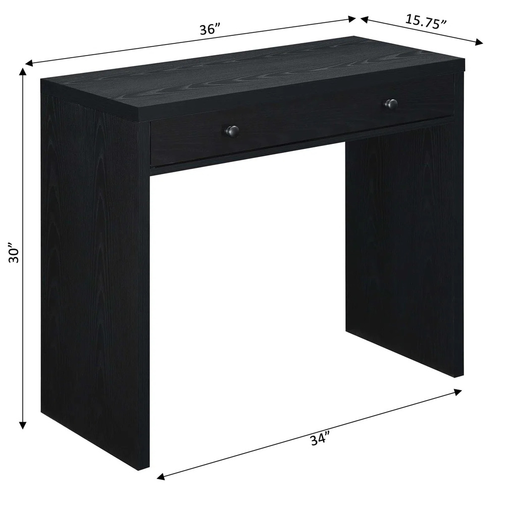 ESCRITORIO MODERNO ELVIRA 1 CAJÓN NEGRO RYR MUEBLES - 4