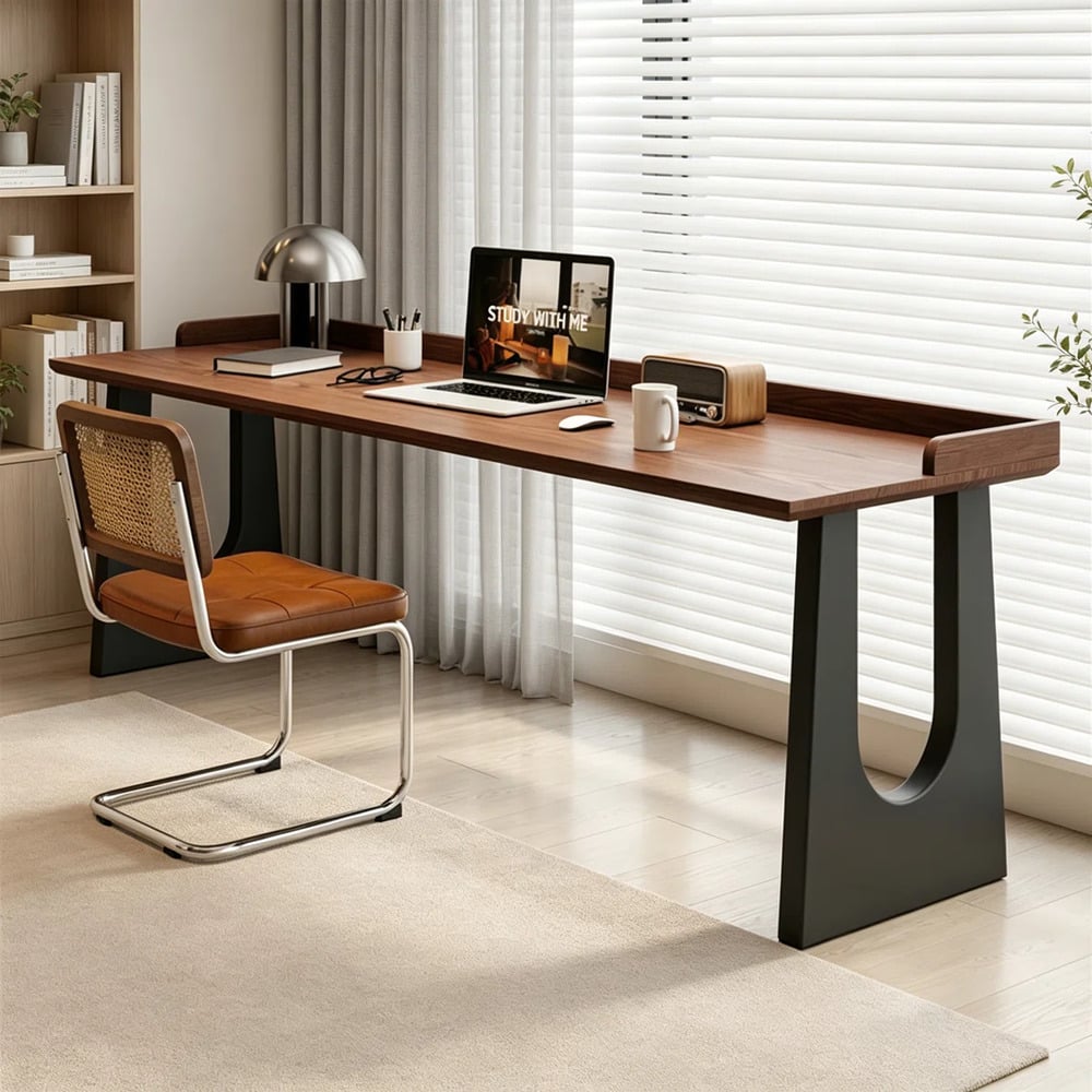 ESCRITORIO DE DISEÑO MODERNO MONIQUE 220 CM MARRÓN Y NEGRO RYR MUEBLES - 2