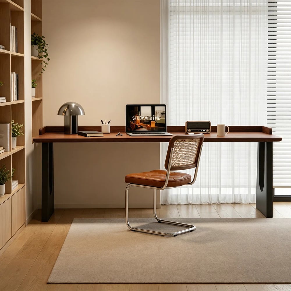 ESCRITORIO DE DISEÑO MODERNO MONIQUE 220 CM MARRÓN Y NEGRO RYR MUEBLES - 4