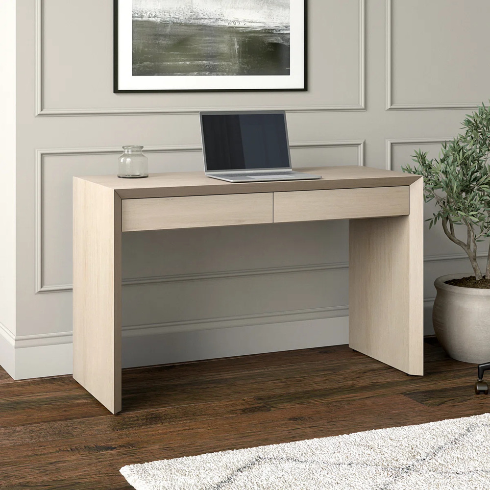 ESCRITORIO MODERNO GABRIELA 2 CAJONES NIEBLA RYR MUEBLES - 1