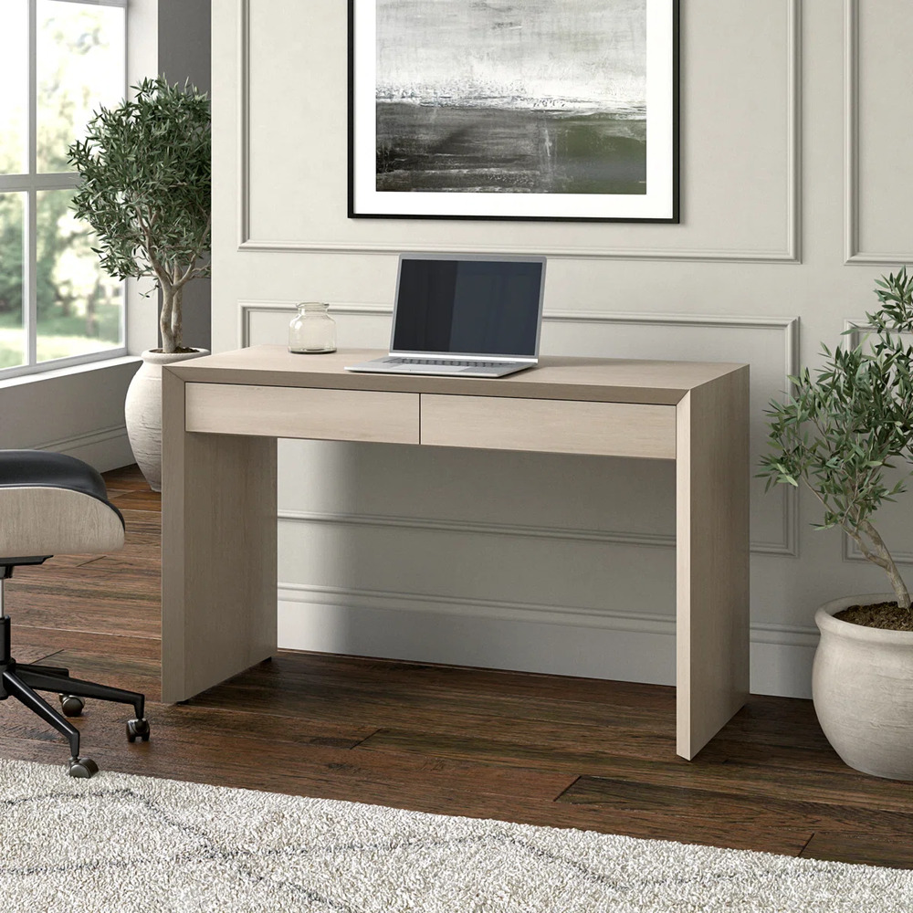 ESCRITORIO MODERNO GABRIELA 2 CAJONES NIEBLA RYR MUEBLES - 2