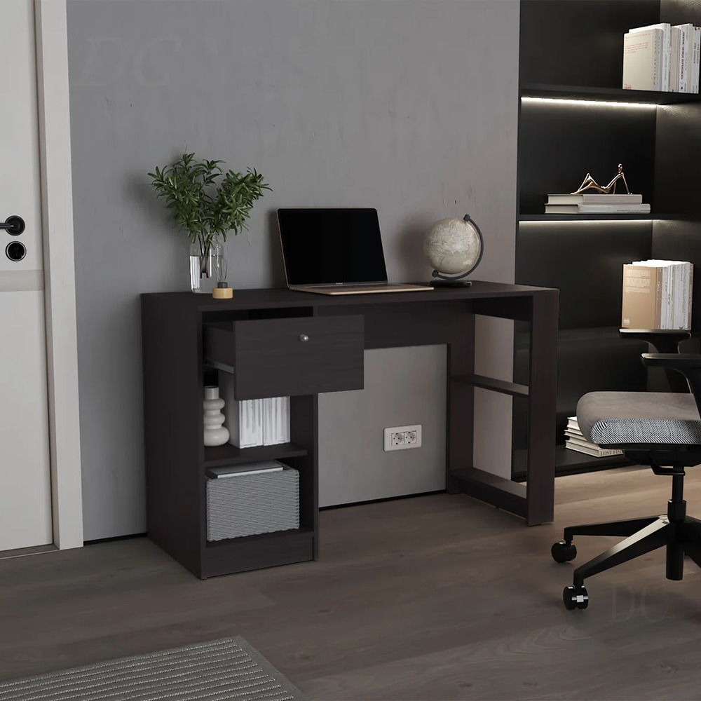 ESCRITORIO MODERNO NICOLAS 120 CM NEGRO RYR MUEBLES - 2
