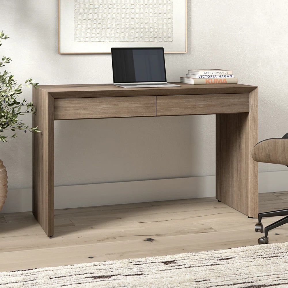 ESCRITORIO MODERNO GABRIELA 2 CAJONES MARRÓN RYR MUEBLES - 1