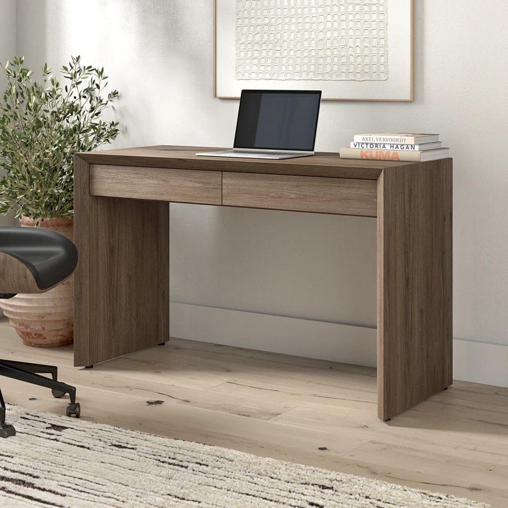 ESCRITORIO MODERNO GABRIELA 2 CAJONES MARRÓN RYR MUEBLES - 2
