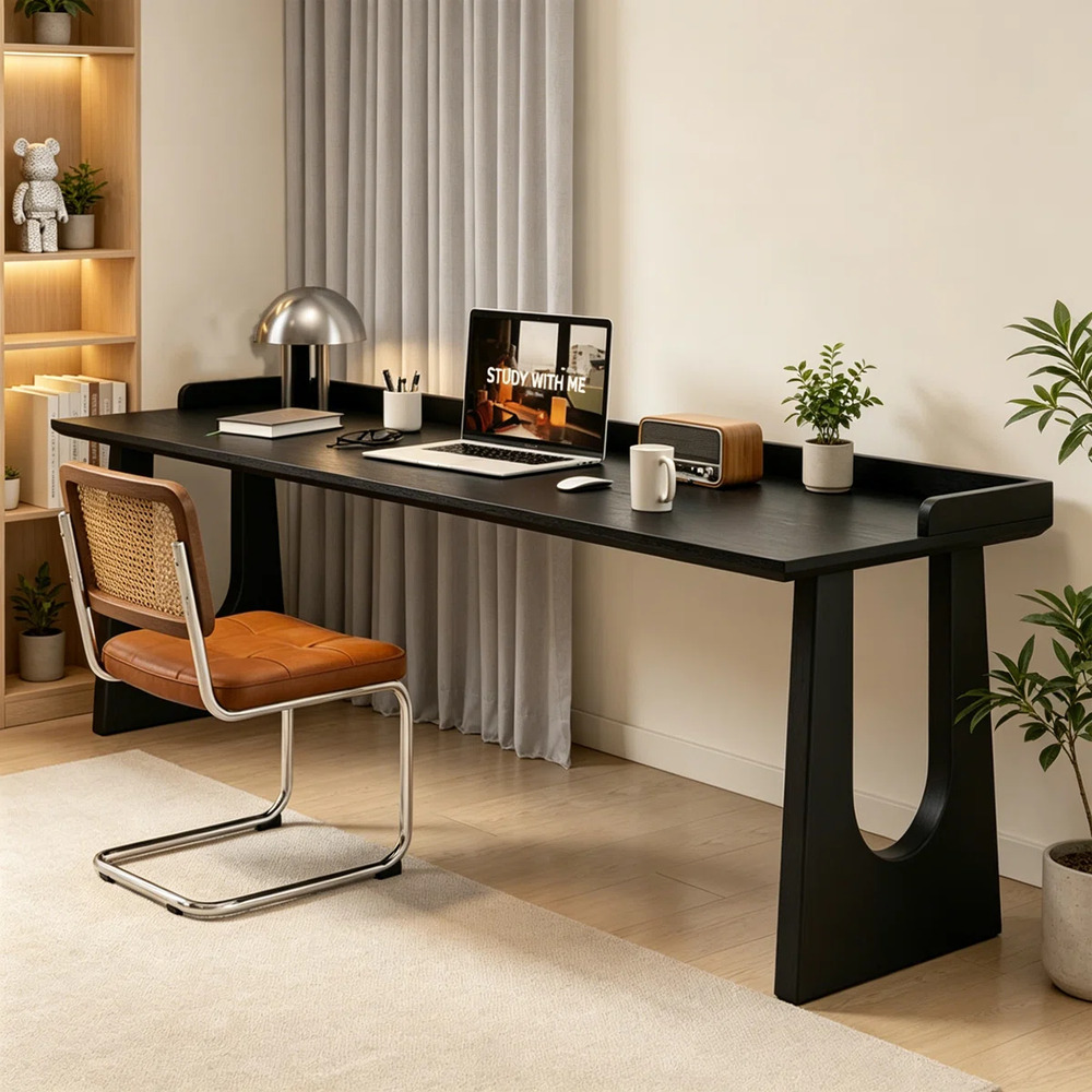 ESCRITORIO DE DISEÑO MODERNO MONIQUE 220 CM NEGRO RYR MUEBLES - 1